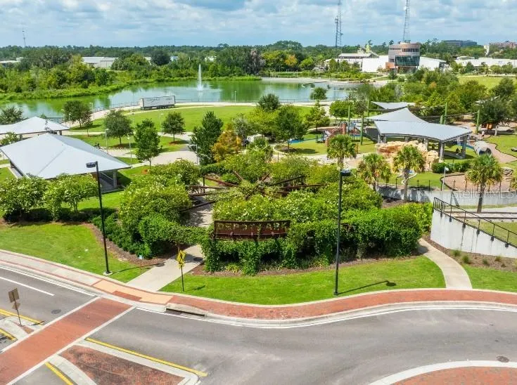 Depot Park offers playground, splash pad, trails, events &amp; picnic spots!