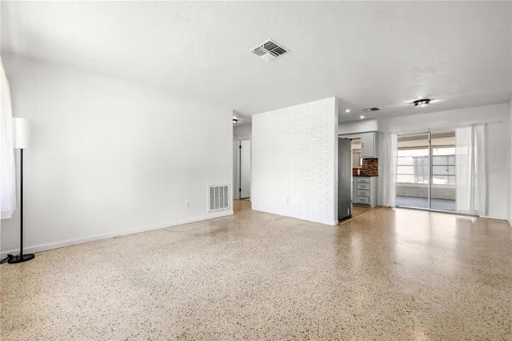 Living room leading to dining/kitchen