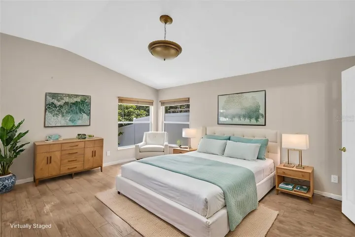 Primary bedroom virtually staged