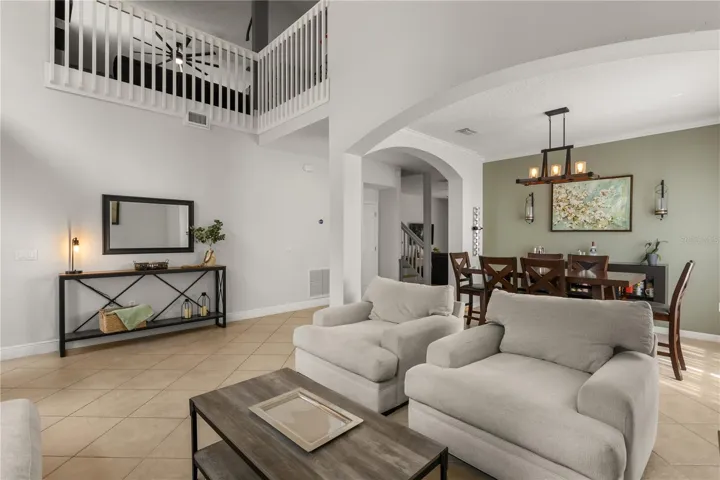 Formal living and dining room inside front door.