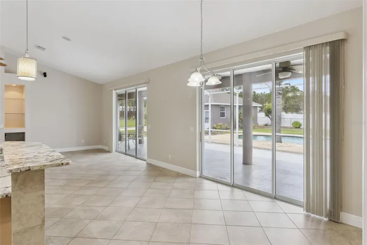 Sliding doors from living area to screend porch