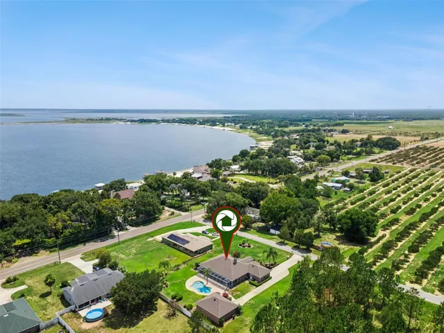 Aerial view looking SW