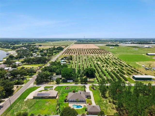Aerial view looking West