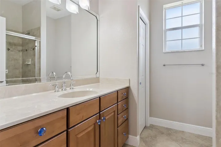 Guest bath with closet for storage