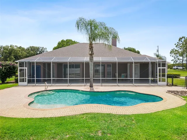 Rear View of pool &amp; home