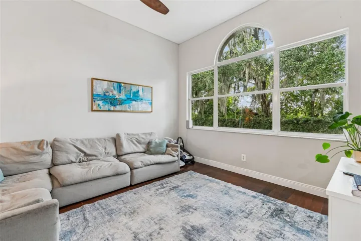 HUGE windows overlooking back yard and pasture beyond
