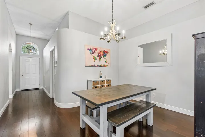 Dining.  Secondary bedrooms at front left