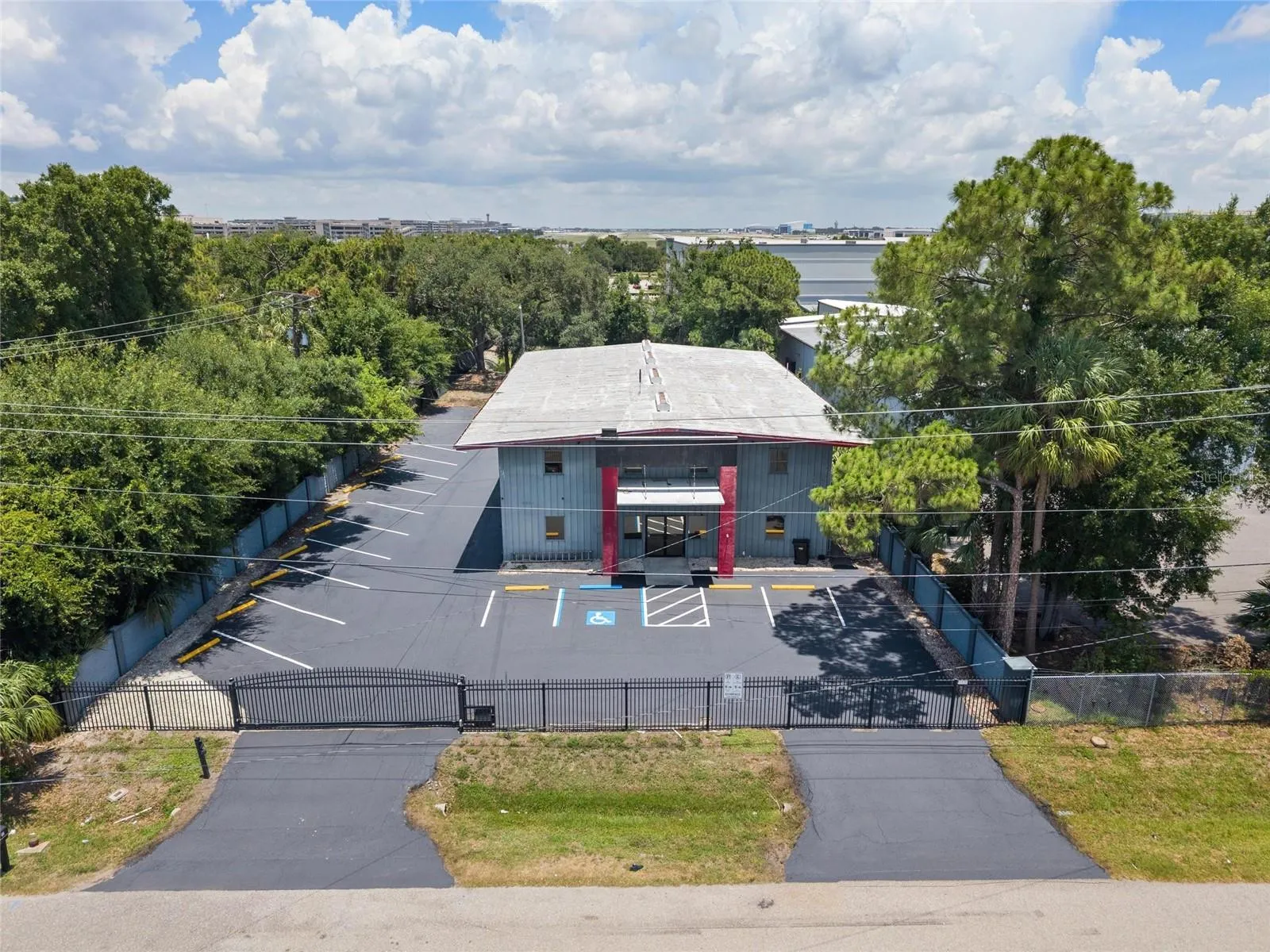 Aerial View of Front of Building