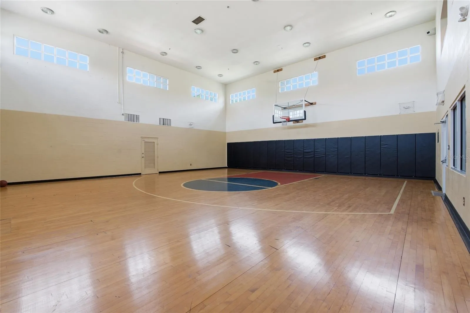 Resort indoor basketball half court