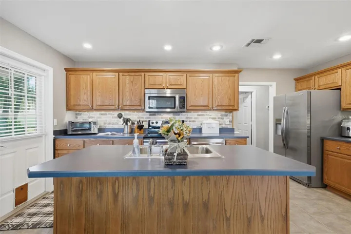 Spacious kitchen with island
