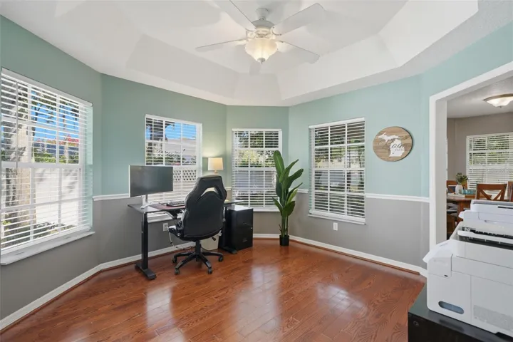Flex room can be used as an office, craft room, or formal dining space