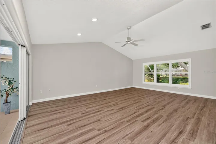 Living room with impact window