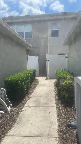 Rear entry to patio