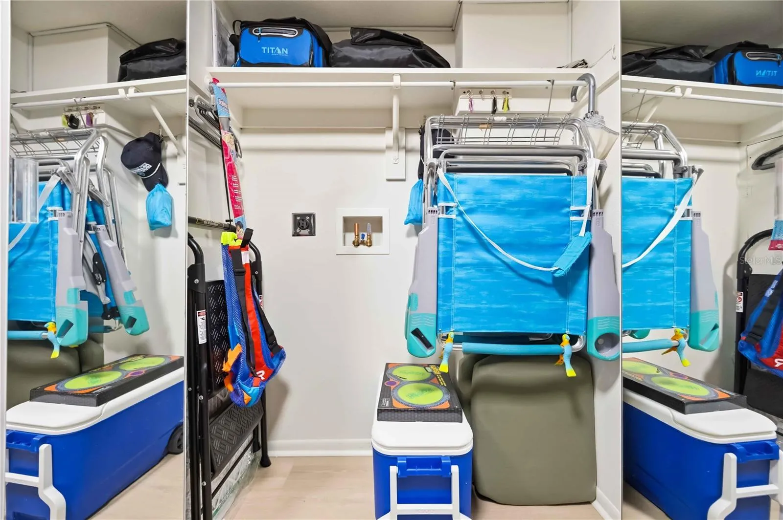 Interior condo hook up for washer/dryer