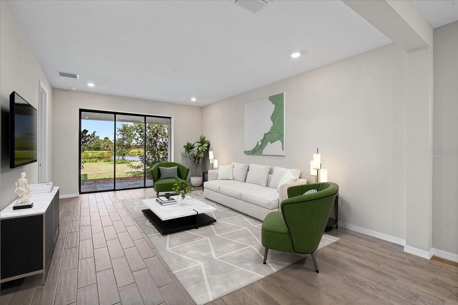 virtually staged living room