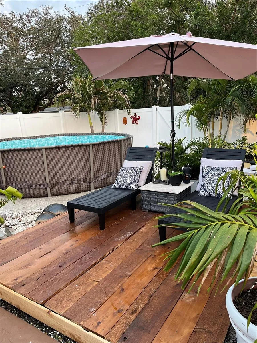 Former pool and deck furniture