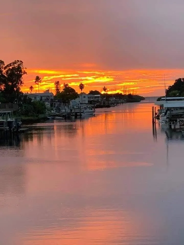 A sunset view down one of the canals.