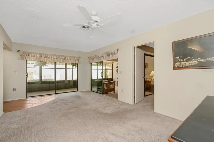 Living room looking out to Florida room