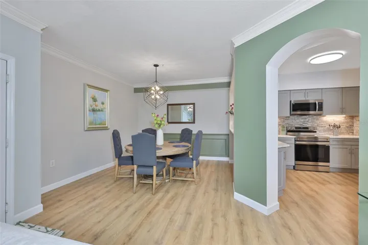 Dining room and kitchen