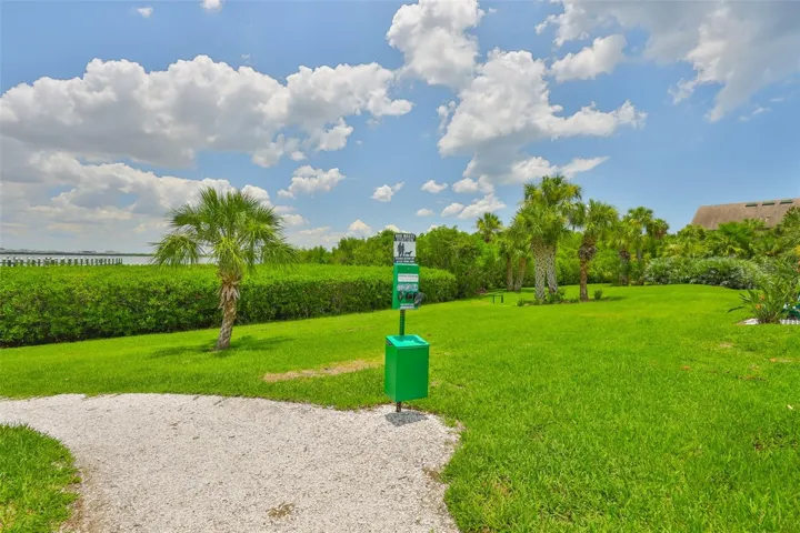 Shelled path to private pier and dog walk area