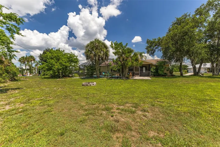 Large Back Yard with Fire Pit