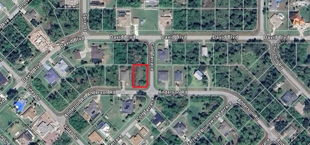Lot is on corner of Anderson and Colt.