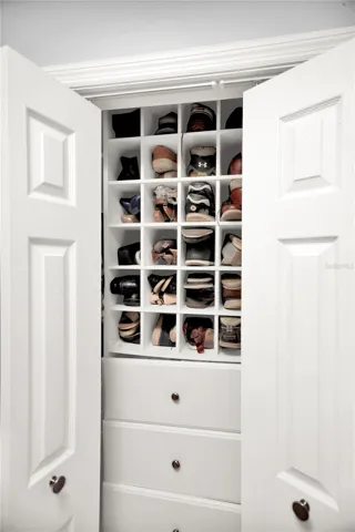 Custom built-in closet organizational system