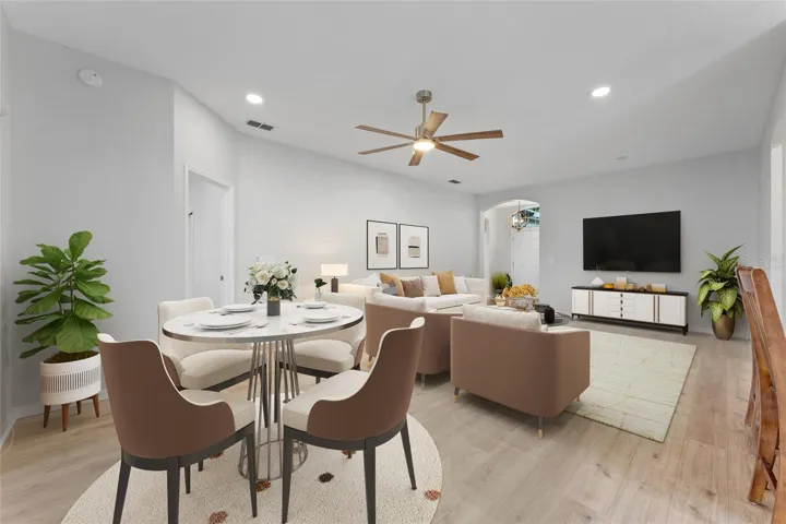Great room - virtually staged