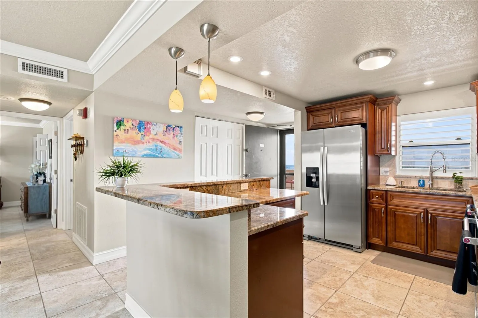 Kitchen and hall to bedrooms