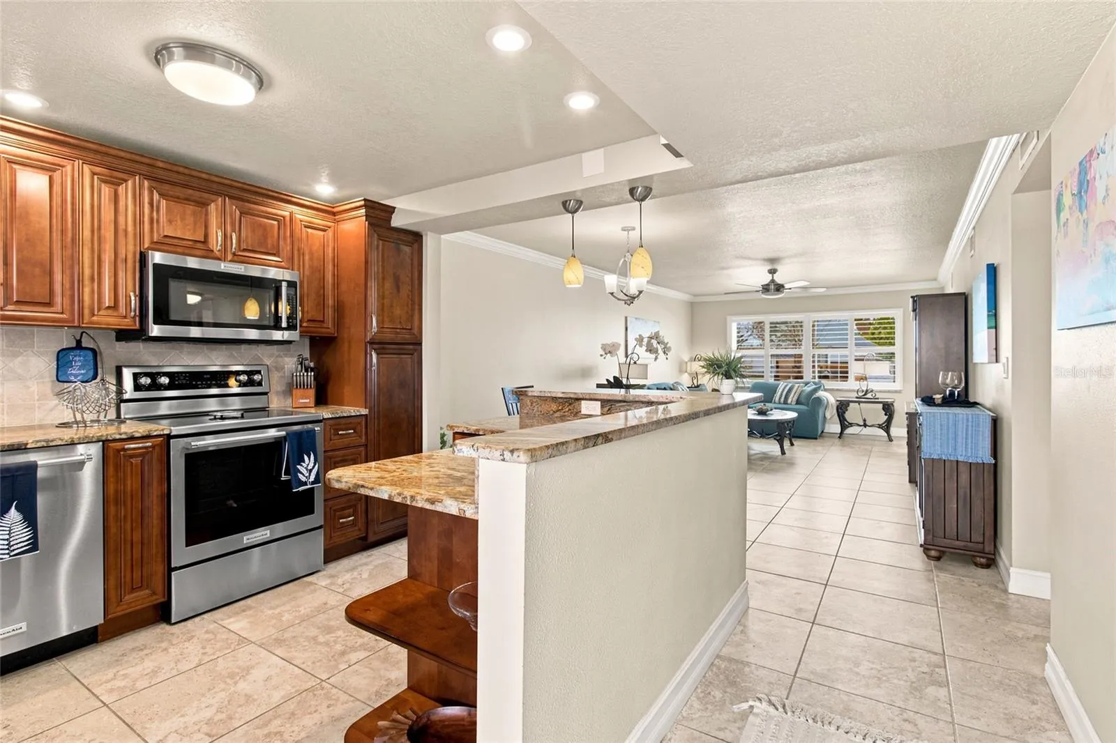 Kitchen Open to Dining and Living Areas