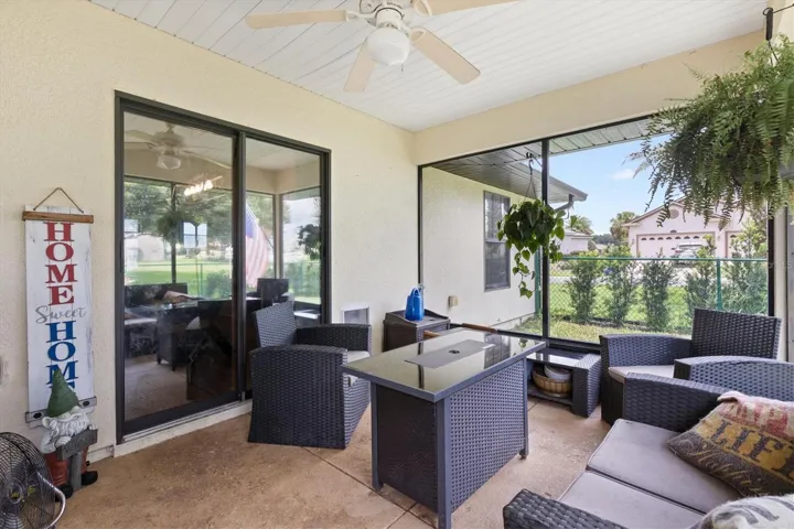 Lanai with doggie door.