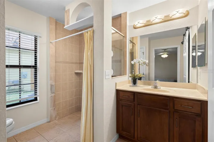 Virtually staged Primary en-suite.