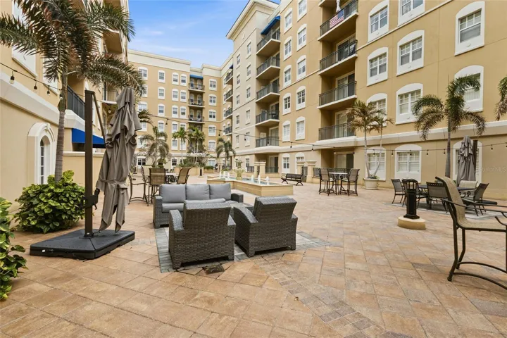 The courtyard is a popular place for residents to gather.