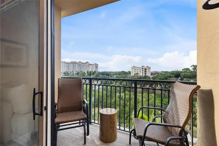 Private balcony overlooking Pioneer Park