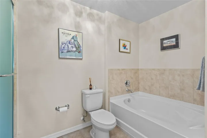 Tub is separate from the shower