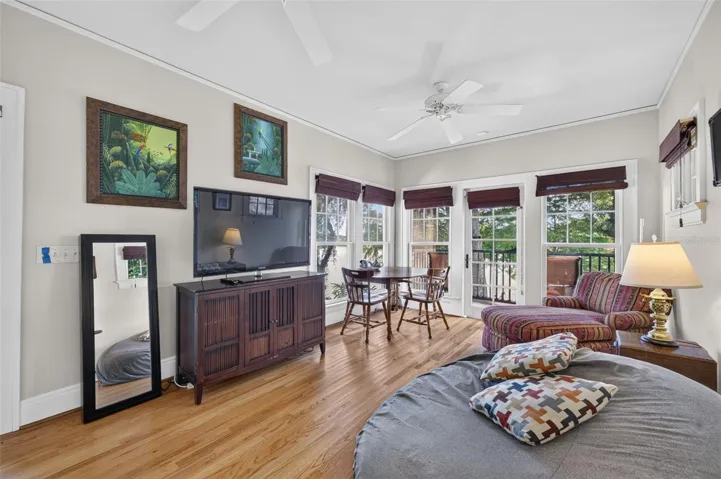 Expansive windows create sunny peaceful retreat in guest house/in-law suite that is fully accessible