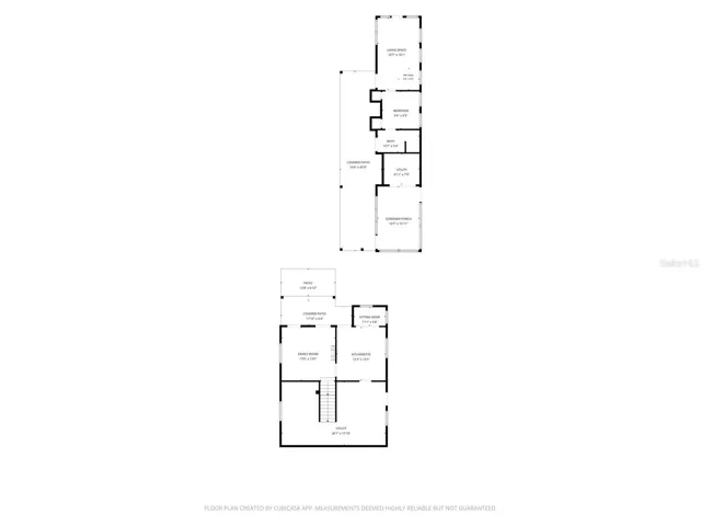 Basement/lower level and guest house floor plan
