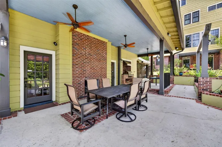 Lanai with dining and grilling areas