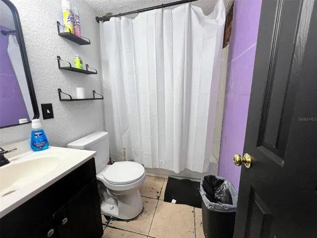 Walls are unfinished in 2nd Bathroom