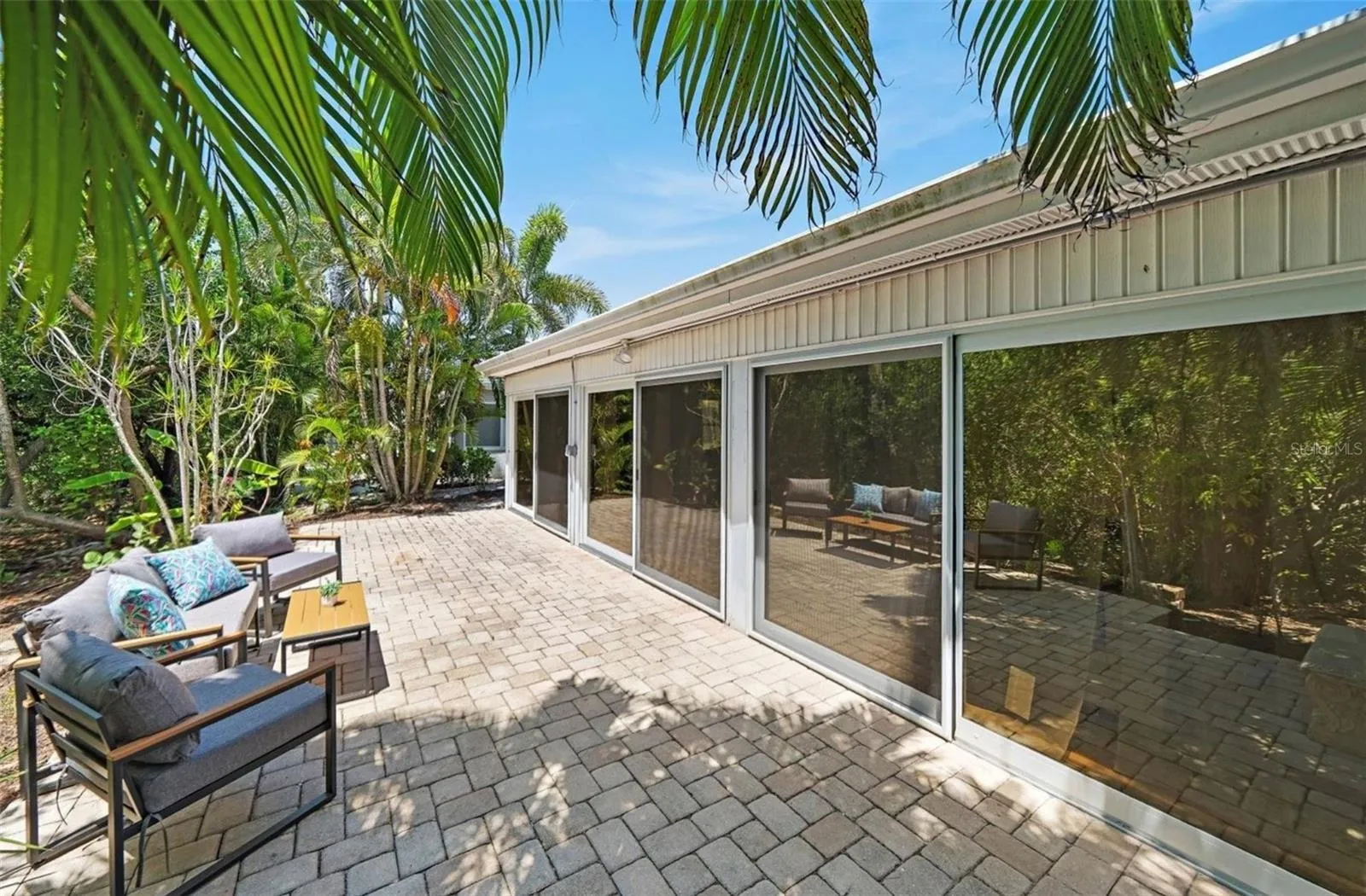 Private back paver patio