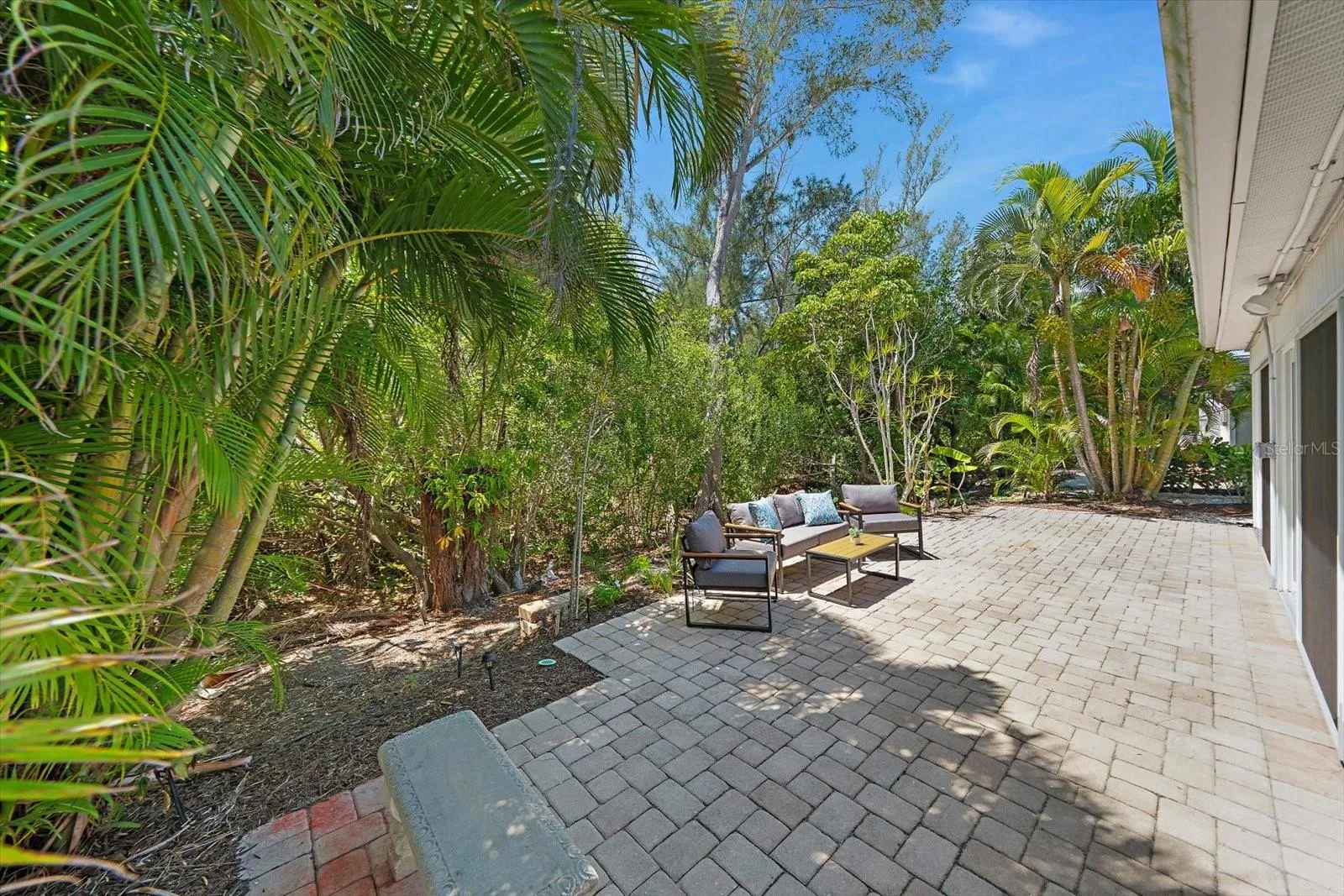 Private back paver patio