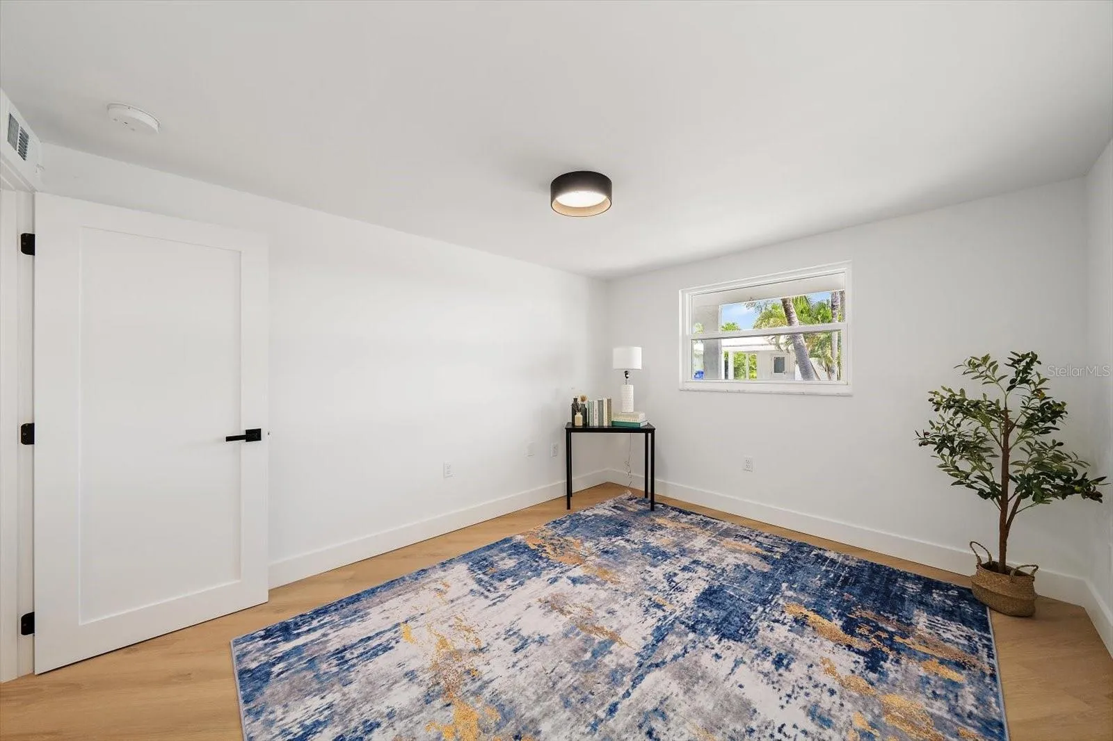 Guest bedroom with built-in closet