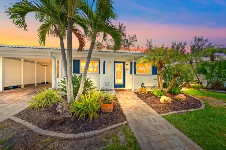 Twilight exterior of home