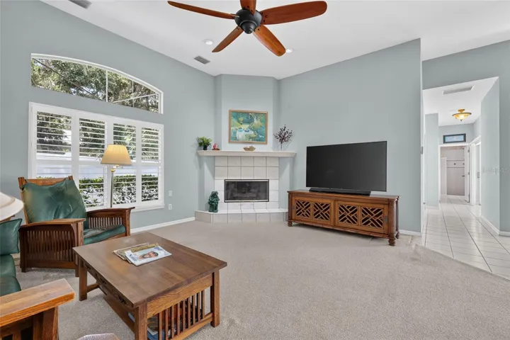 Family room; entrance to bedrooms 3/4 and pool bath on Right