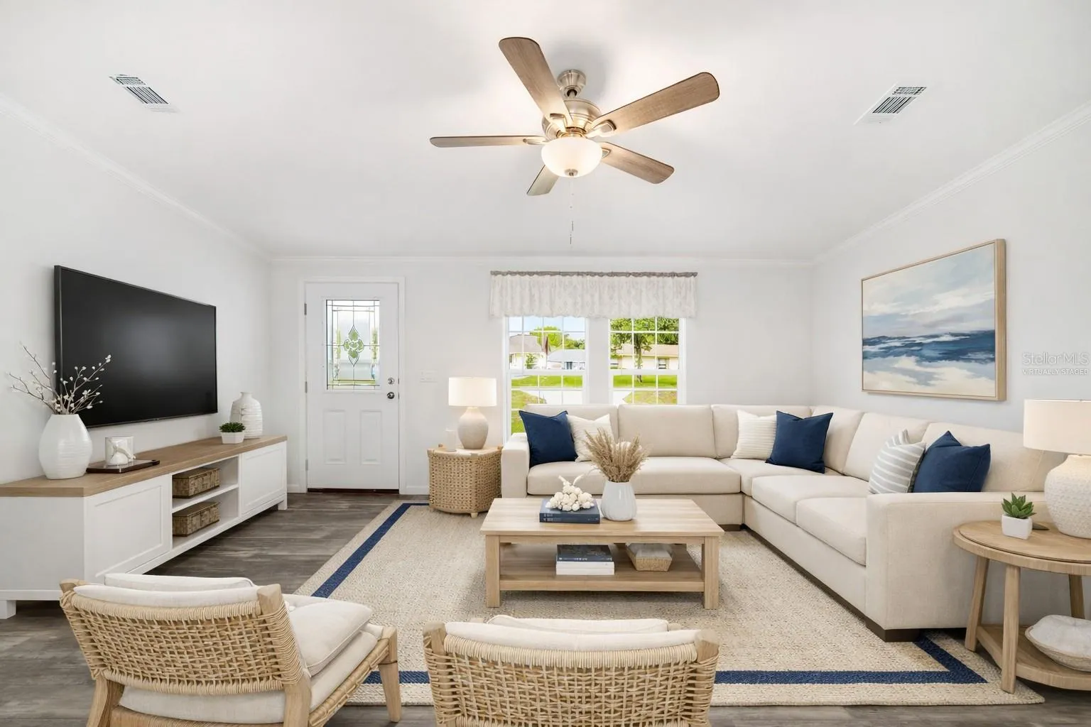 Virtually Staged. Front living room