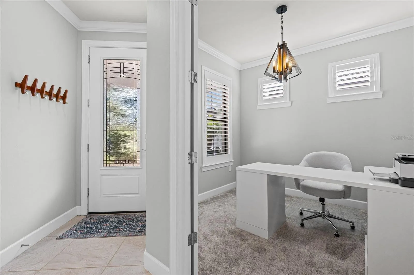 Foyer into den / office