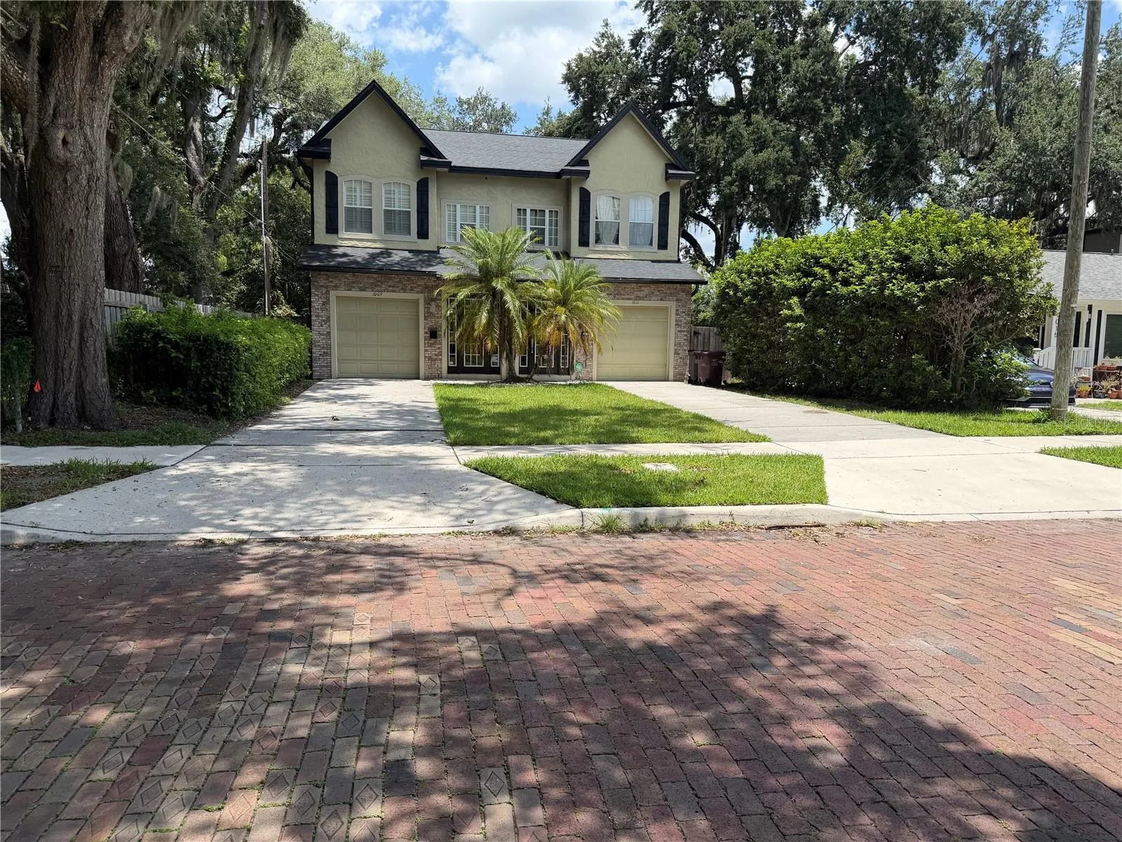 Front red pavers