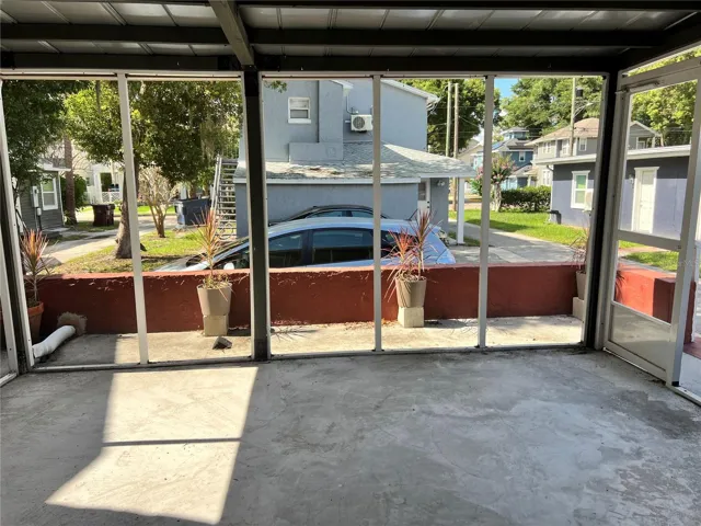 Front porch when exiting from living room