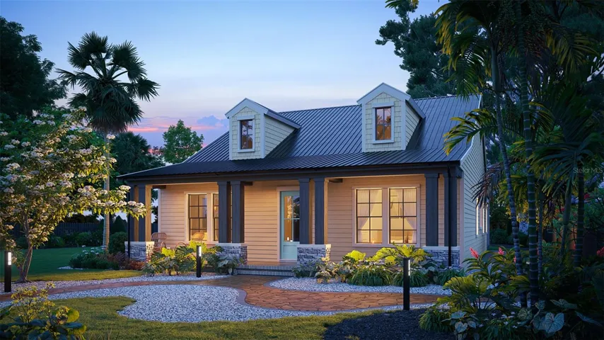This elevation is a $50,000 upgrade for full metal roof.