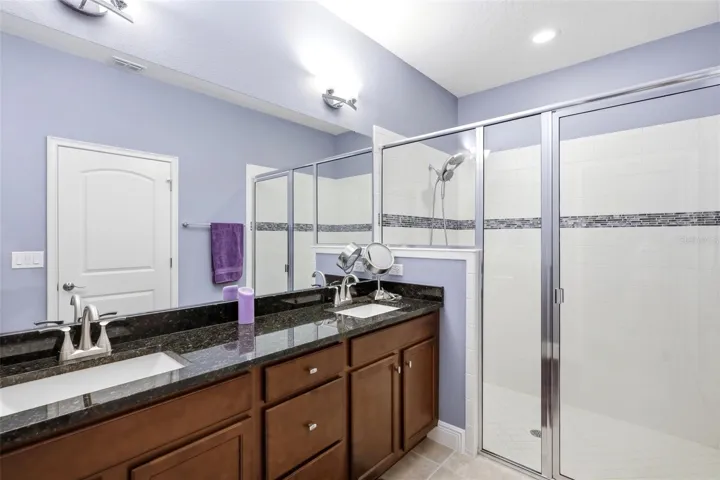 Walk-in shower in primary bathroom